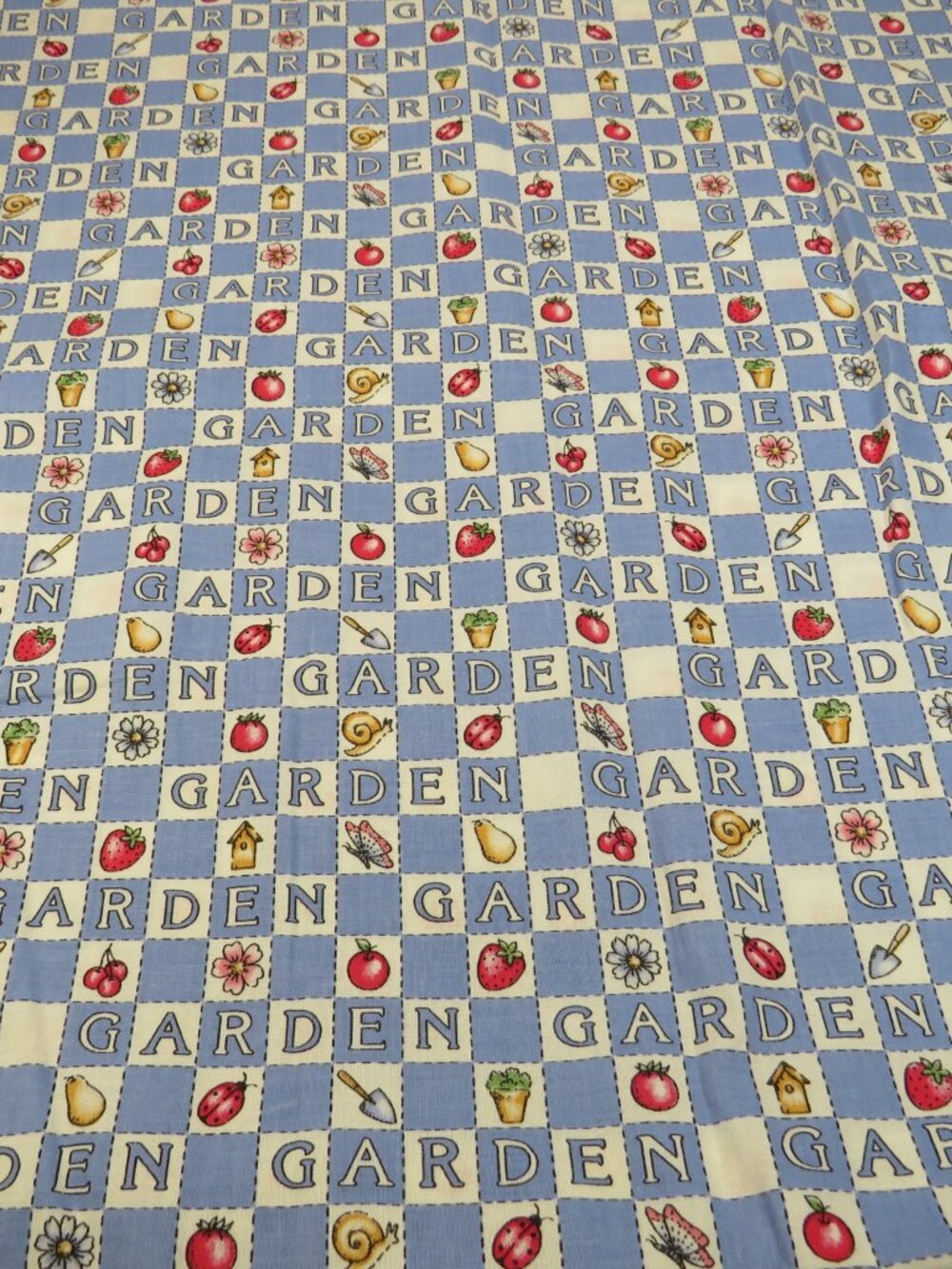 Garden Fabric Blue & White Check 45x61" Fabric Traditions